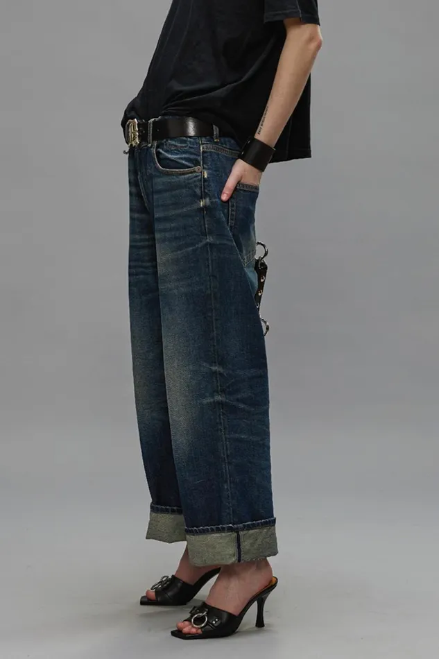 R13 Boyfriend Women XBOYFRIEND JEANS 8211 ANSEL BLUE