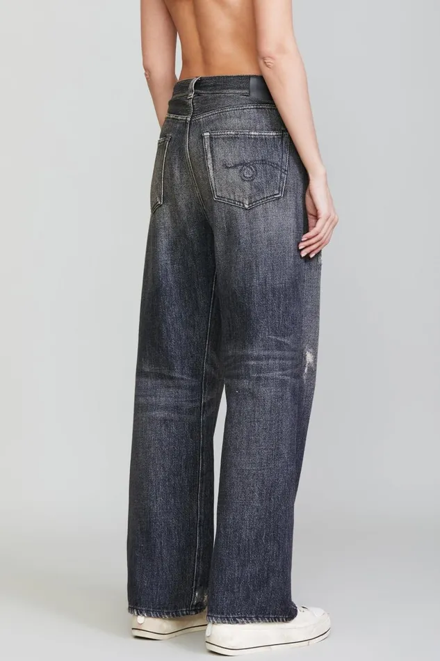 R13 Crossover Women WIDE LEG CROSSOVER 8211 KOZE CHARCOAL BLACK