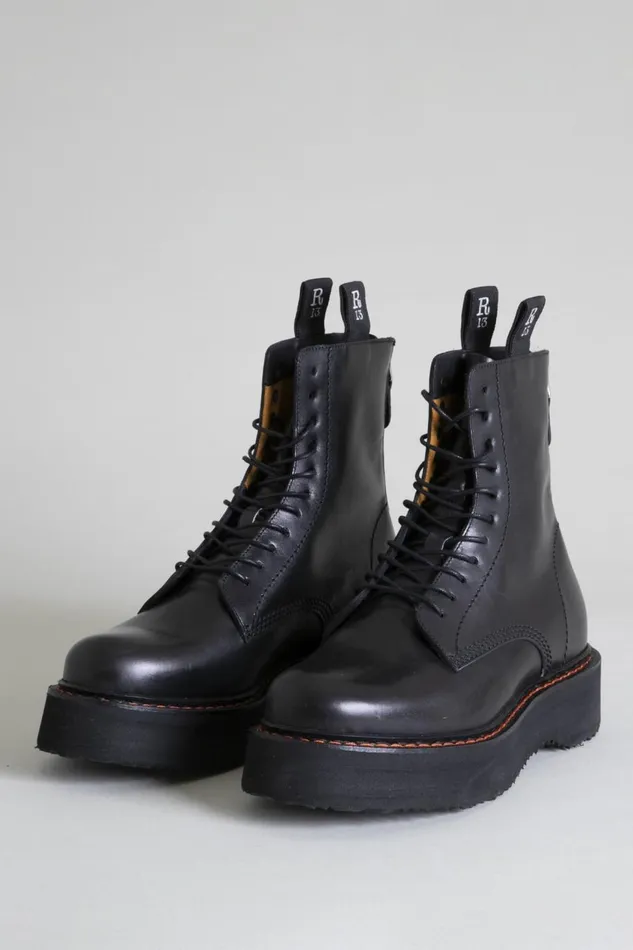 R13 Footwear Men MEN039S SINGLE STACK BOOT 8211 BLACK