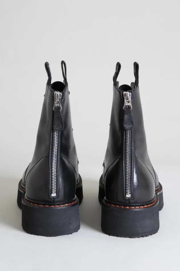 R13 Footwear Men MEN039S SINGLE STACK BOOT 8211 BLACK