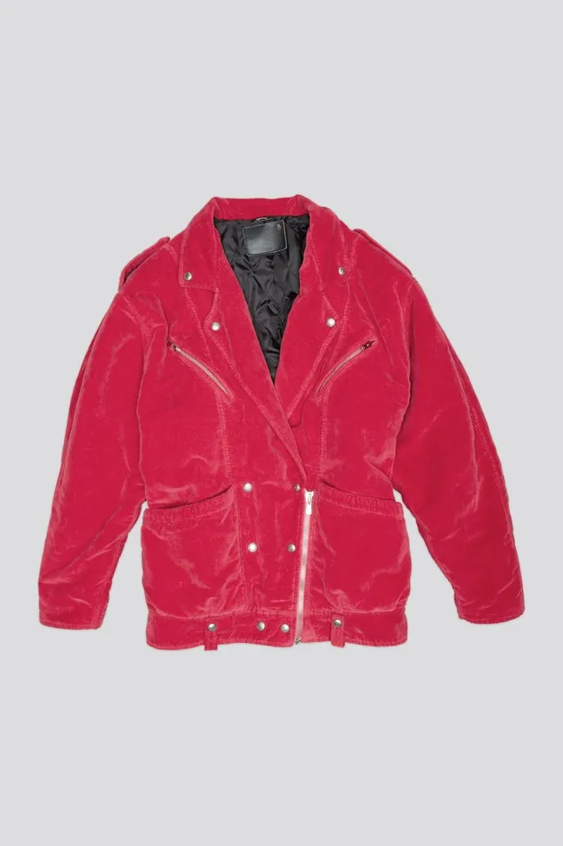 R13 Jackets and Coats Women ELONGATED MOTORCYCLE JACKET 8211 RASPBERRY