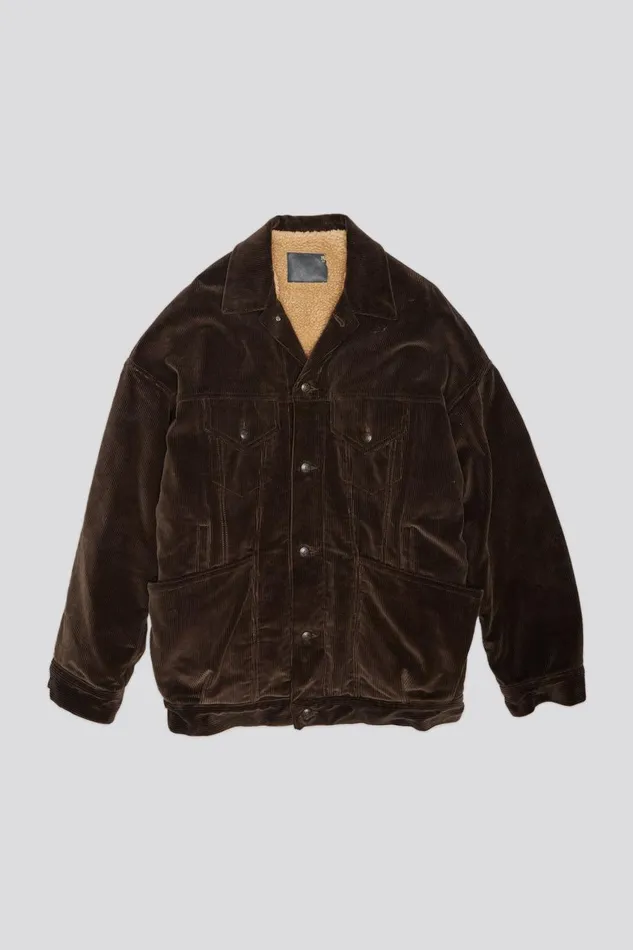 R13 Jackets and Coats Women LACEY TRUCKER JACKET 8211 DARK CHOCOLATE CORDUROY