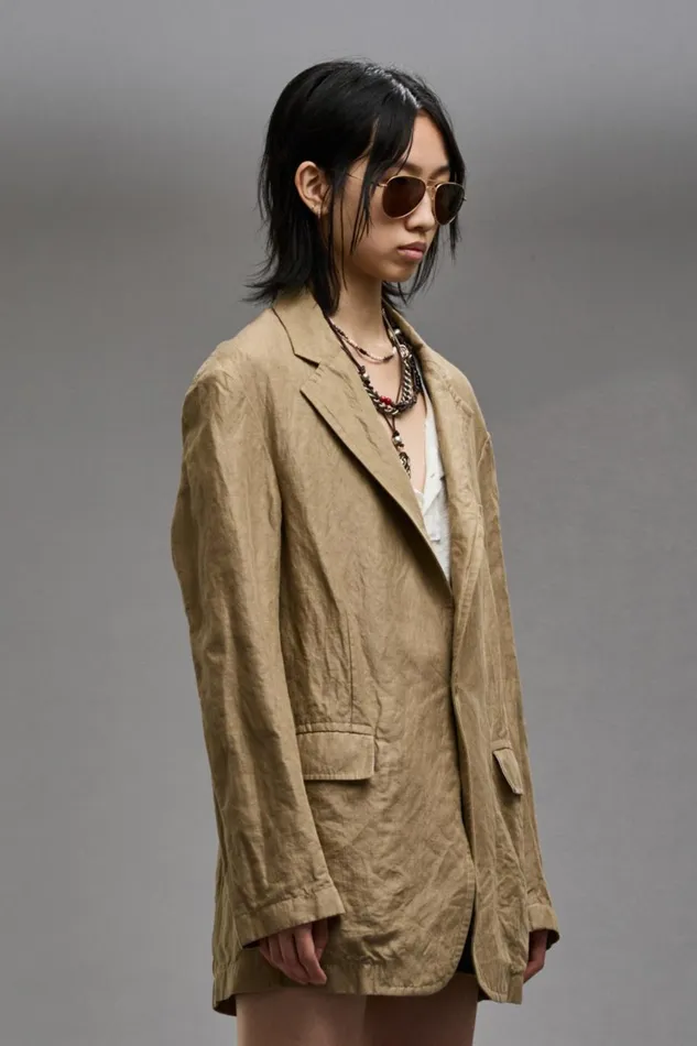 R13 Jackets and Coats Women OVERSIZED RAGGED BLAZER 8211 KHAKI