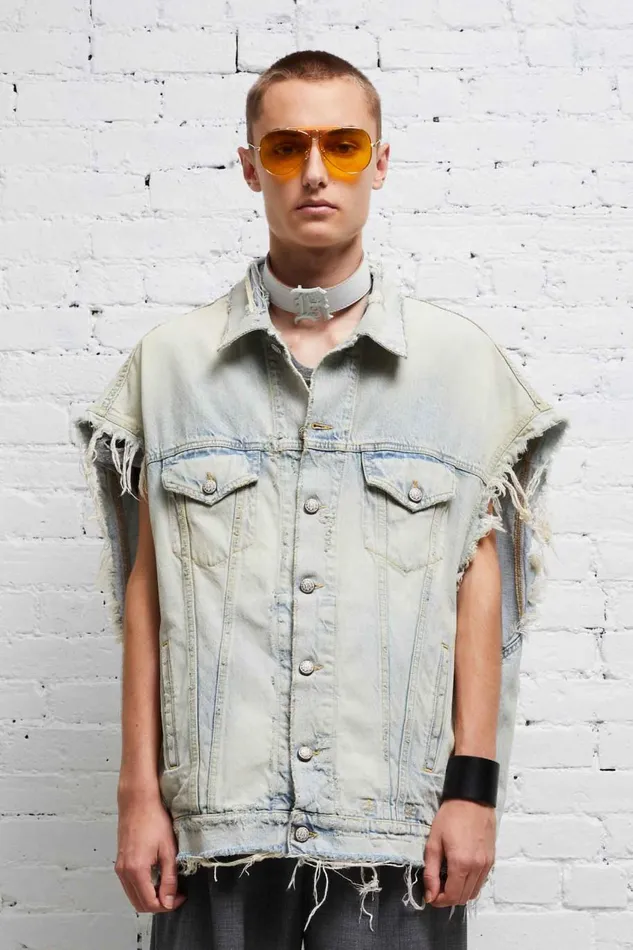 R13 Jackets and Coats Women OVERSIZED TRUCKER VEST 8211 DENNIS BLUE