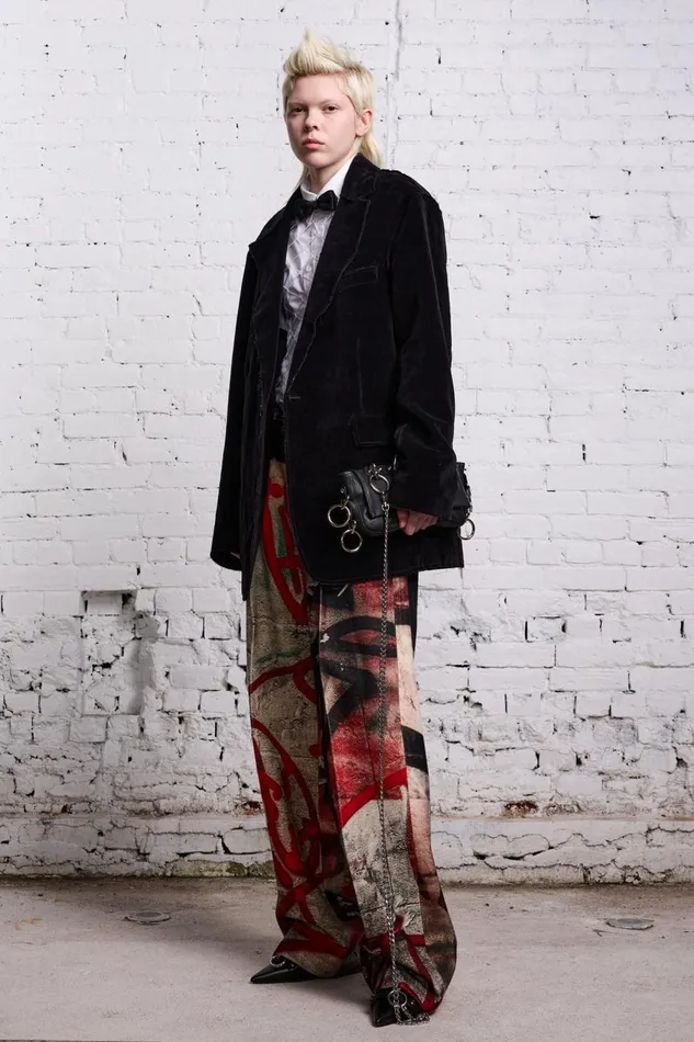 R13 Pants and Shorts Women DAMON WOOL TROUSER 8211 GRUNGE MURAL