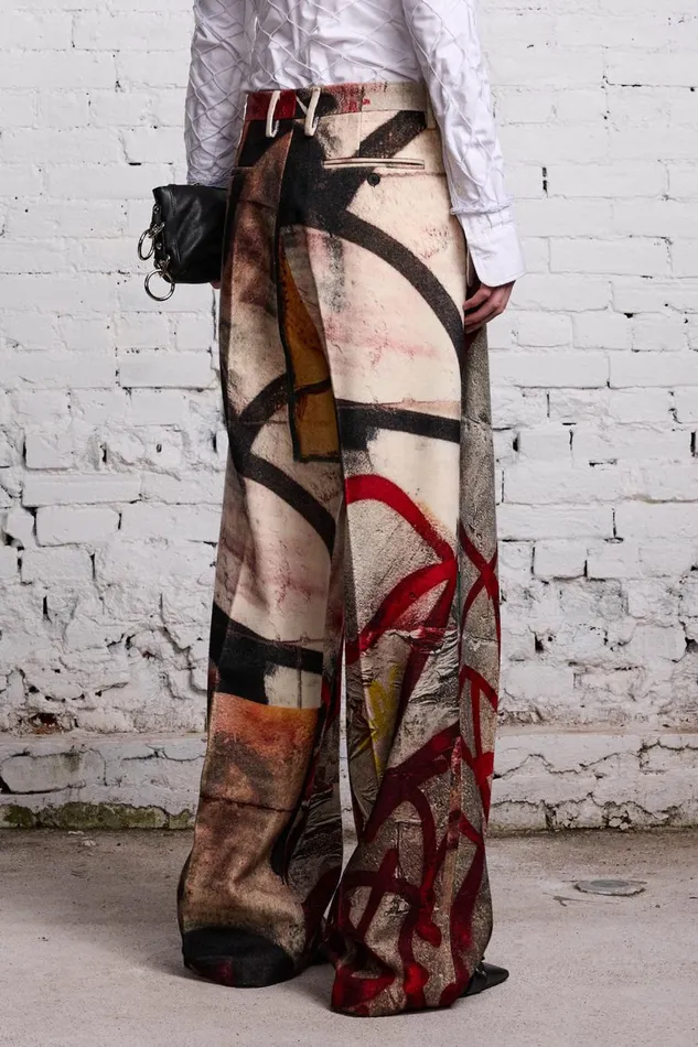 R13 Pants and Shorts Women DAMON WOOL TROUSER 8211 GRUNGE MURAL