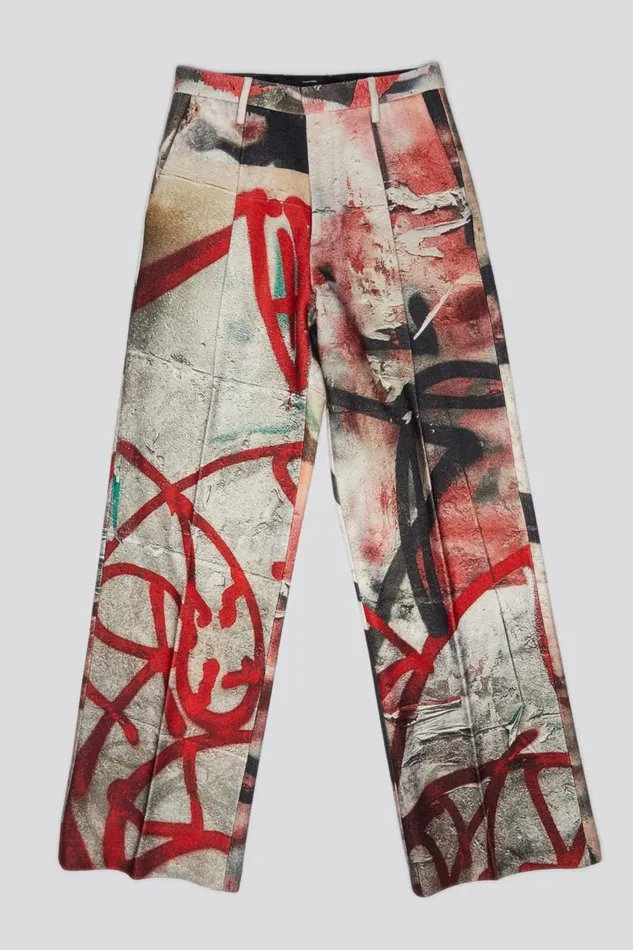 R13 Pants and Shorts Women DAMON WOOL TROUSER 8211 GRUNGE MURAL