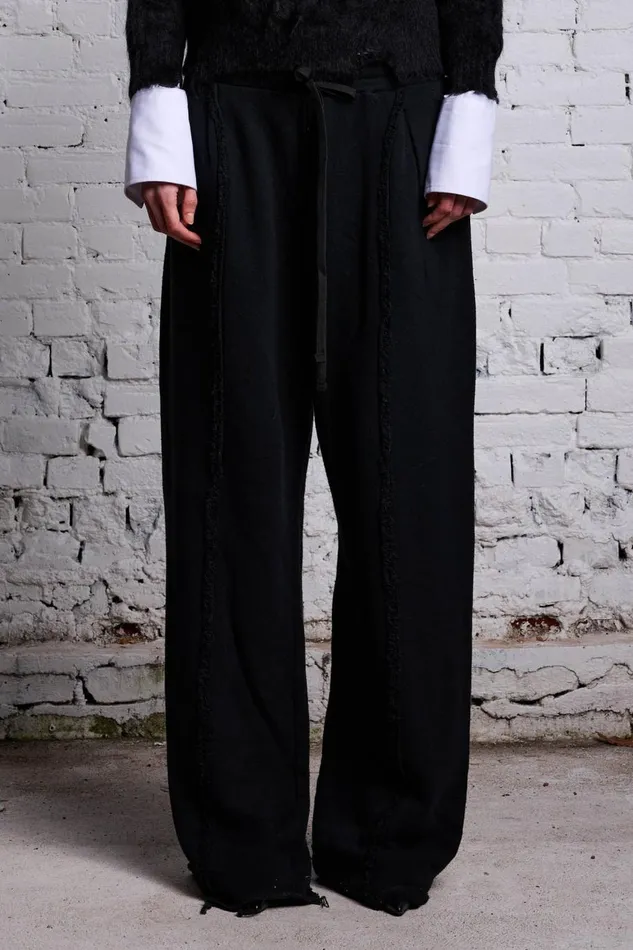 R13 Pants and Shorts Women INVERTED WIDE LEG SWEATPANT 8211 BLACK
