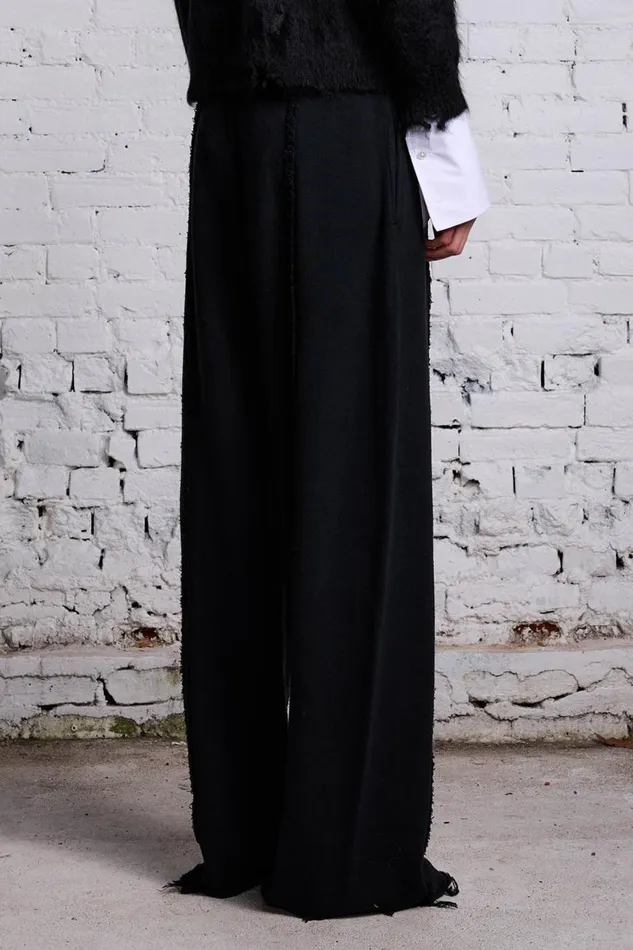 R13 Pants and Shorts Women INVERTED WIDE LEG SWEATPANT 8211 BLACK