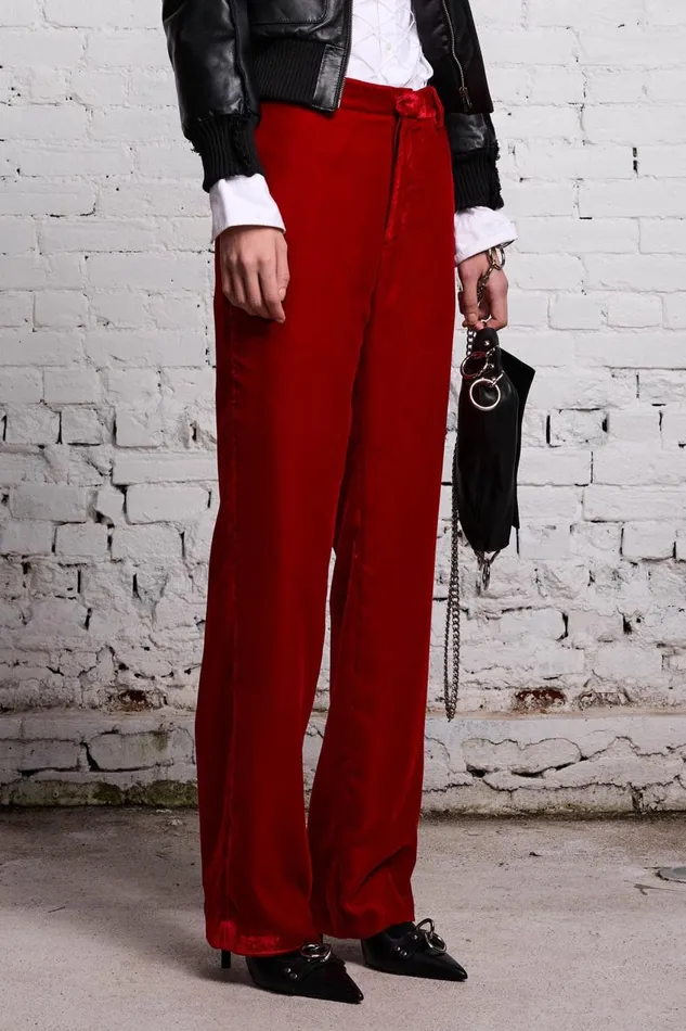 R13 Pants and Shorts Women LEMMY TROUSER 8211 RED VELVET