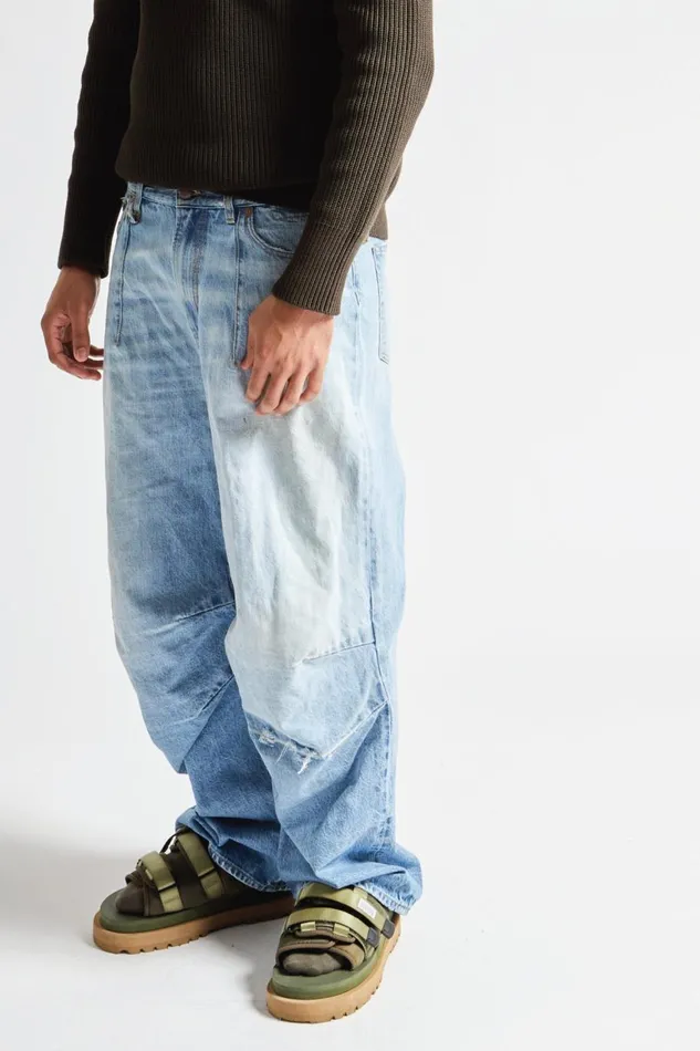 R13 Sale Men GLEN ARTICULATED KNEE JEANS 8211 TURNER BLUE