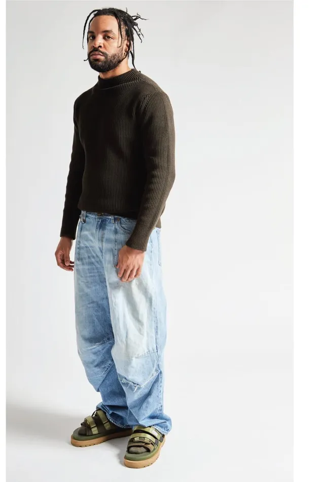 R13 Sale Men GLEN ARTICULATED KNEE JEANS 8211 TURNER BLUE