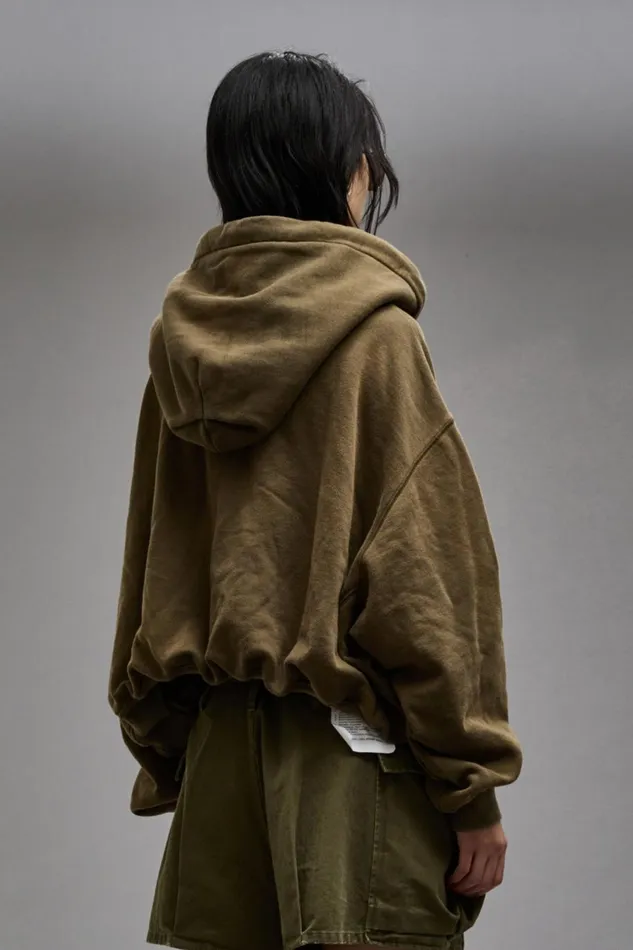 R13 Sale Women BALLOON POPOVER HOODIE 8211 DARK OLIVE