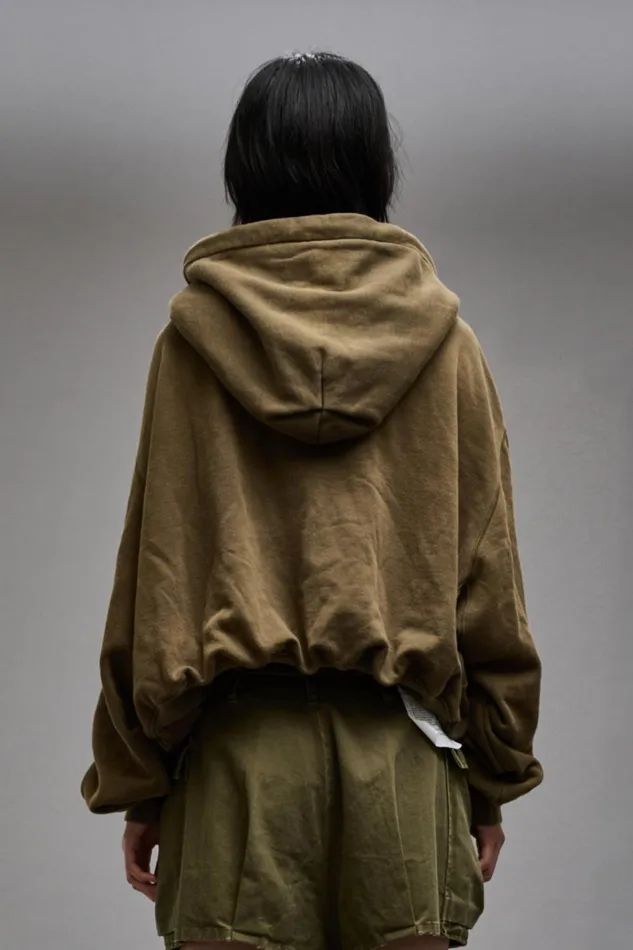 R13 Sale Women BALLOON POPOVER HOODIE 8211 DARK OLIVE