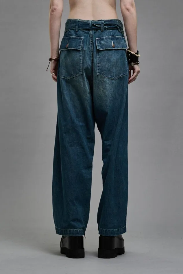 R13 Sale Women BELTED VENTI UTILITY PANT 8211 WINDSOR BLUE