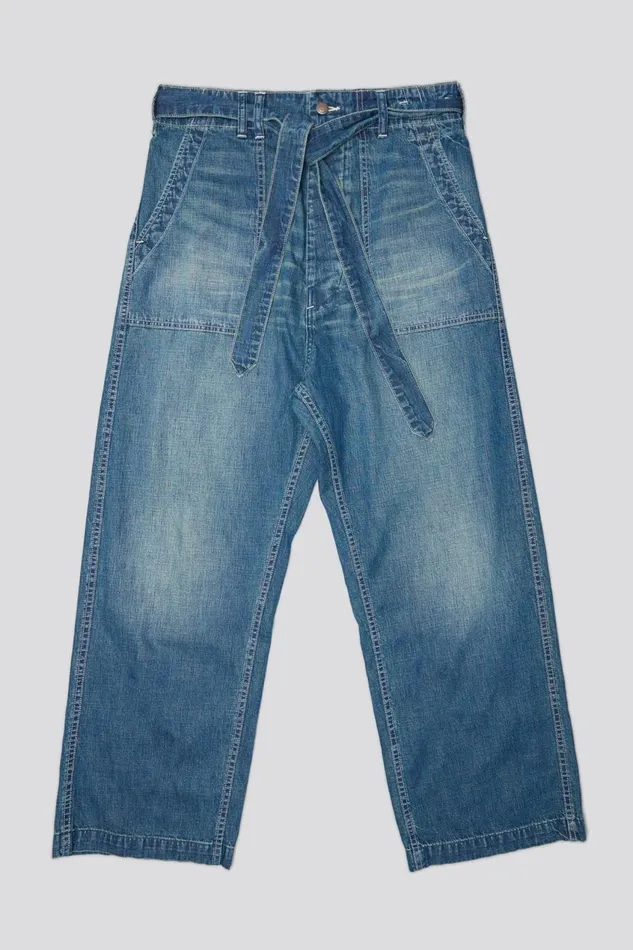 R13 Sale Women BELTED VENTI UTILITY PANT 8211 WINDSOR BLUE