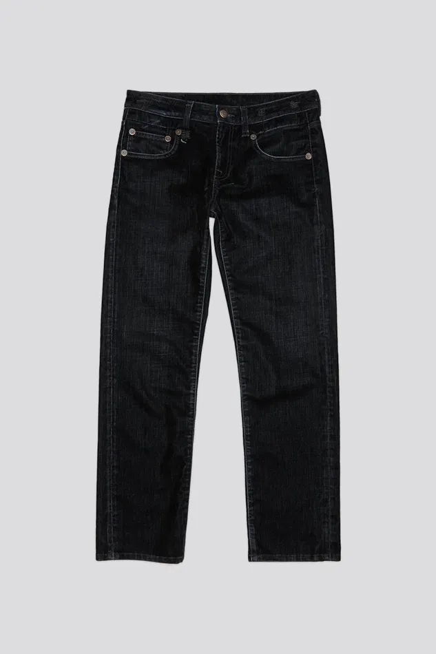 R13 Sale Women BOY STRAIGHT 8211 FLOCKED BLACK