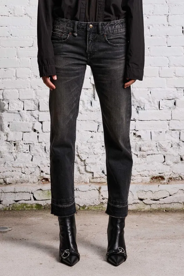 R13 Sale Women BOY STRAIGHT 8211 HART SELVEDGE BLACK