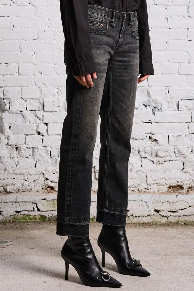 R13 Sale Women BOY STRAIGHT 8211 HART SELVEDGE BLACK