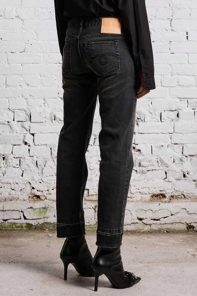 R13 Sale Women BOY STRAIGHT 8211 HART SELVEDGE BLACK