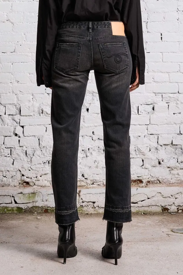 R13 Sale Women BOY STRAIGHT 8211 HART SELVEDGE BLACK