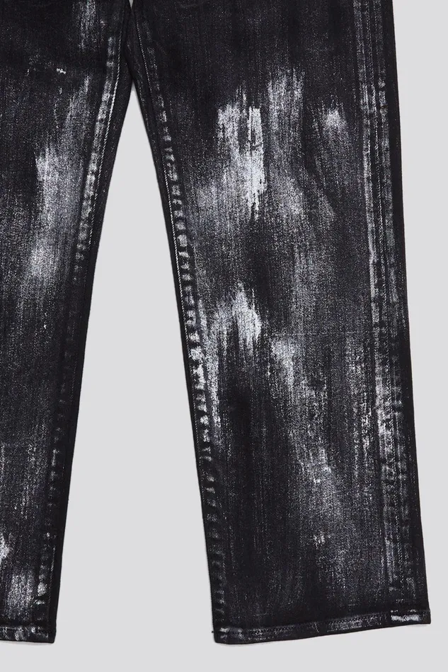 R13 Sale Women BOY STRAIGHT 8211 SILVERED BLACK STRECH