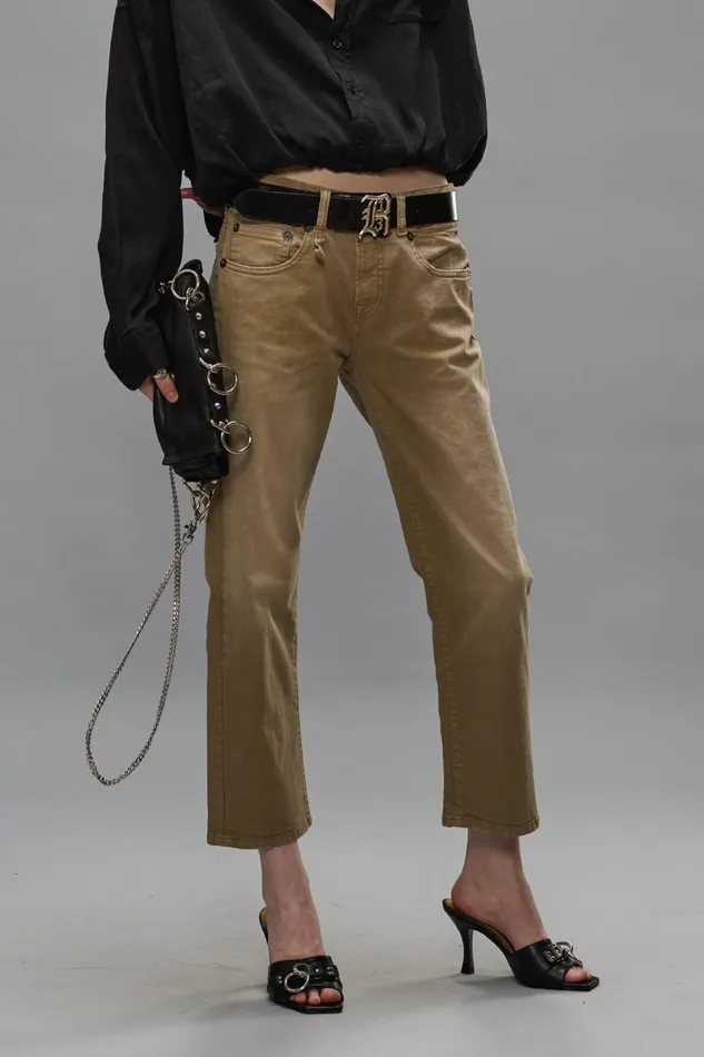 R13 Sale Women BOY STRAIGHT JEANS 8211 PEBBLE STRETCH