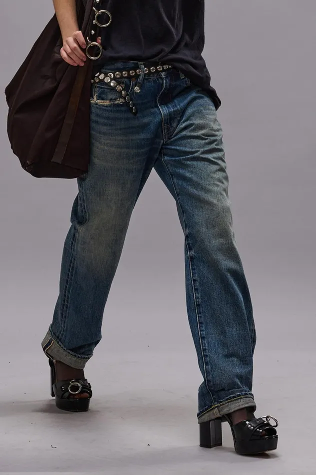 R13 Sale Women BOYFRIEND JEAN 8211 ASPEN SELVEDGE BLUE