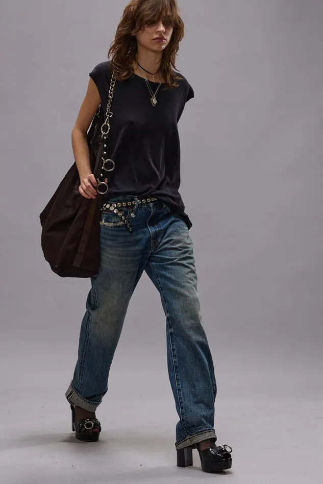 R13 Sale Women BOYFRIEND JEAN 8211 ASPEN SELVEDGE BLUE