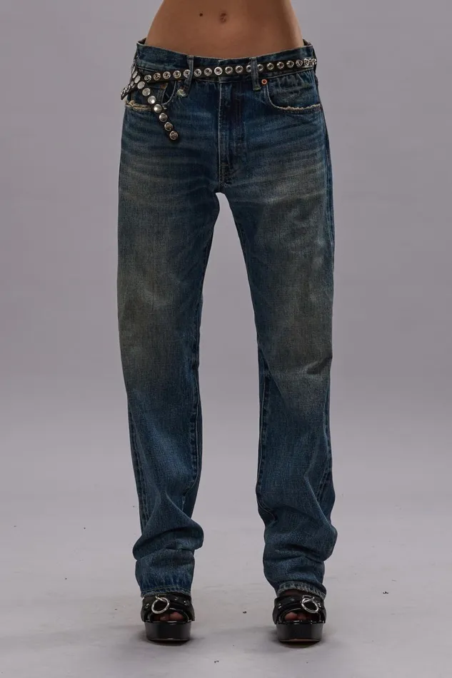 R13 Sale Women BOYFRIEND JEAN 8211 ASPEN SELVEDGE BLUE