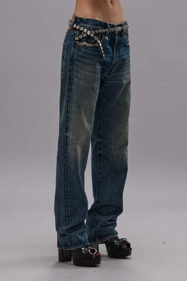 R13 Sale Women BOYFRIEND JEAN 8211 ASPEN SELVEDGE BLUE