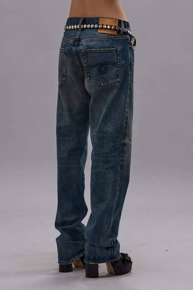 R13 Sale Women BOYFRIEND JEAN 8211 ASPEN SELVEDGE BLUE