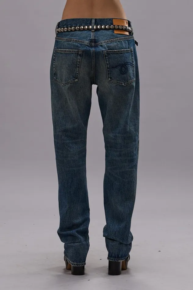 R13 Sale Women BOYFRIEND JEAN 8211 ASPEN SELVEDGE BLUE