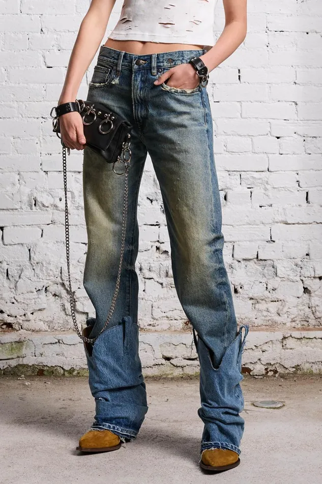 R13 Sale Women BOYFRIEND JEAN 8211 CLINTON BLUE