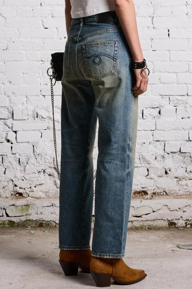 R13 Sale Women BOYFRIEND JEAN 8211 CLINTON BLUE