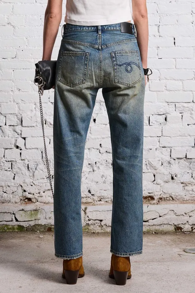 R13 Sale Women BOYFRIEND JEAN 8211 CLINTON BLUE