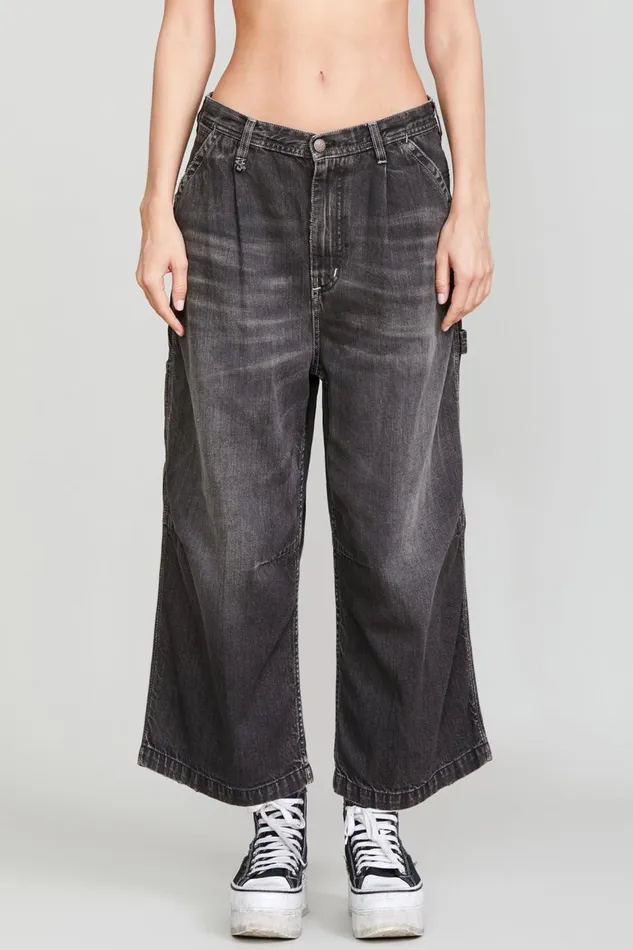 R13 Sale Women CROPPED WIDELEG CARPENTER PANT 8211 ELLERY BLACK