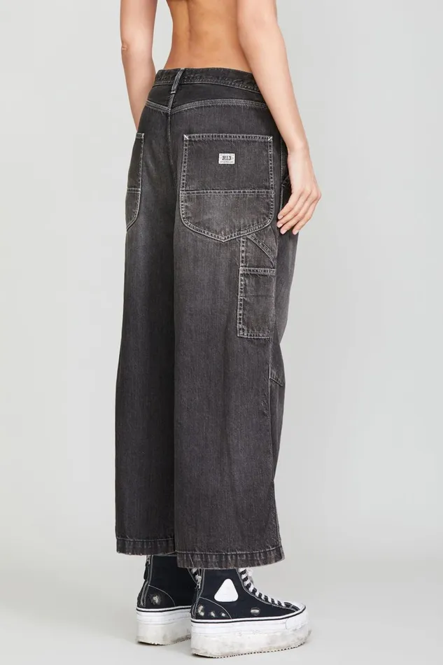R13 Sale Women CROPPED WIDELEG CARPENTER PANT 8211 ELLERY BLACK