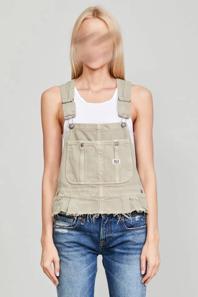 R13 Sale Women DAMON OVERALL BIB 8211 KHAKI