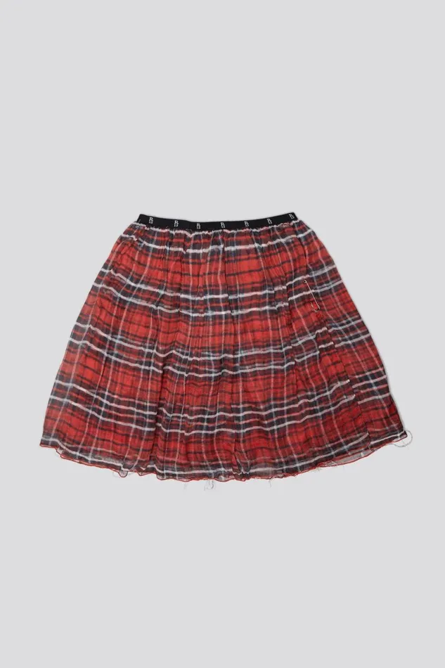 R13 Sale Women DOUBLE LAYER KILT SKIRT 8211 RED PLAID