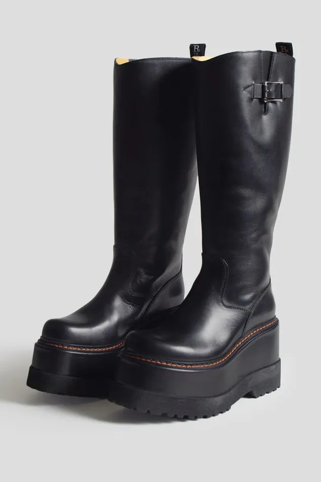 R13 Sale Women ENGINEER PLATFORM BOOT 8211 BLACK FOOTWEAR