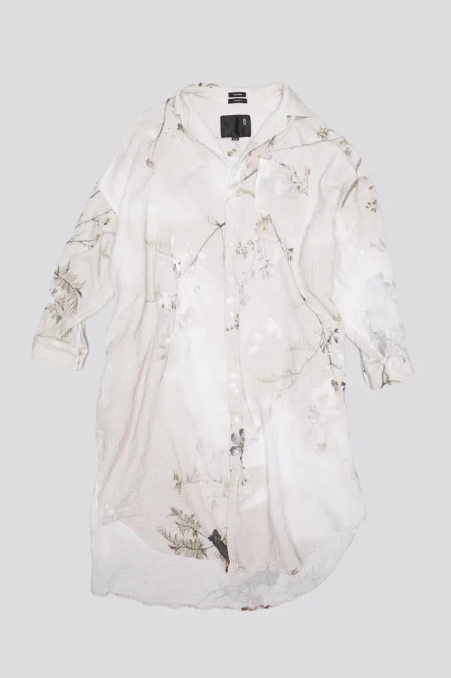 R13 Sale Women JUMBO SHIRTDRESS 8211 BLEACHED CREAM FLORAL