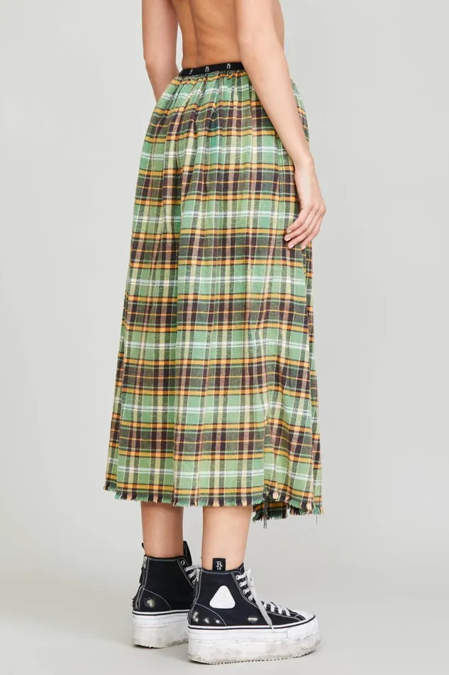 R13 Sale Women KILT SKIRT 8211 GREEN PLAID