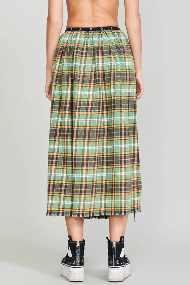 R13 Sale Women KILT SKIRT 8211 GREEN PLAID