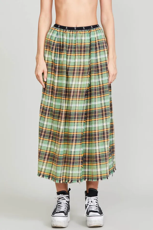 R13 Sale Women KILT SKIRT 8211 GREEN PLAID