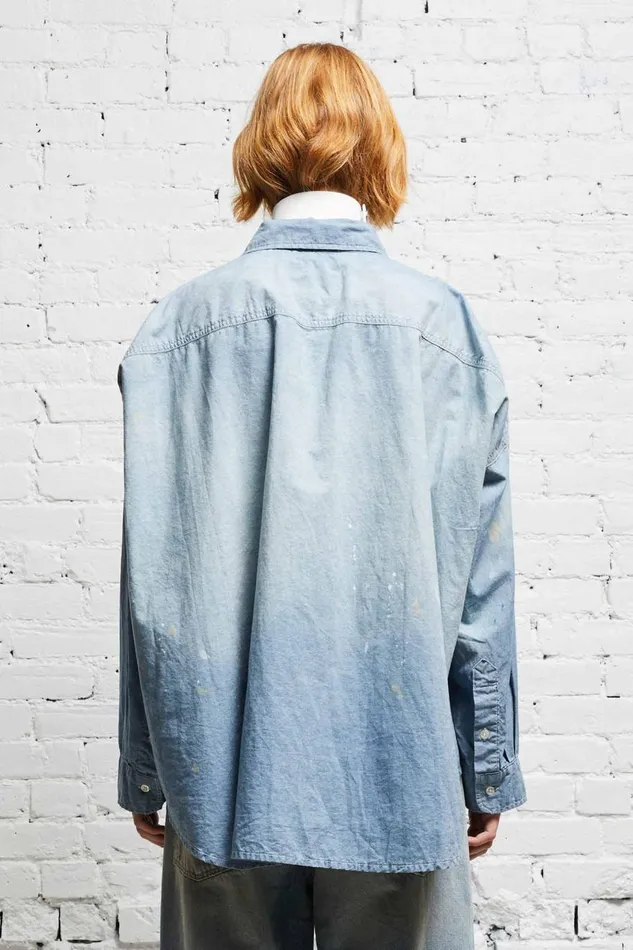 R13 Sale Women LONG SLEEVE BUTTONUP 8211 BLUE CHAMBRAY