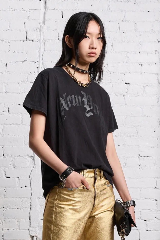 R13 Sale Women NEW YORK BOY T 8211 BLACKOUT