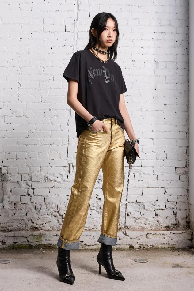 R13 Sale Women NEW YORK BOY T 8211 BLACKOUT
