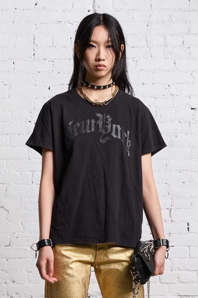 R13 Sale Women NEW YORK BOY T 8211 BLACKOUT