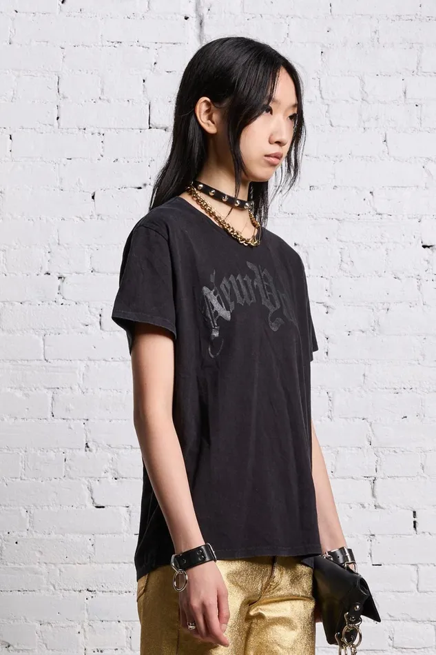 R13 Sale Women NEW YORK BOY T 8211 BLACKOUT